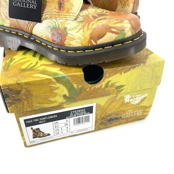Dr. Martens 1460 THE NATIONAL GALLERY VAN GOGH LACE UP BOOTS limited Edition NEW - Picture 7 of 9